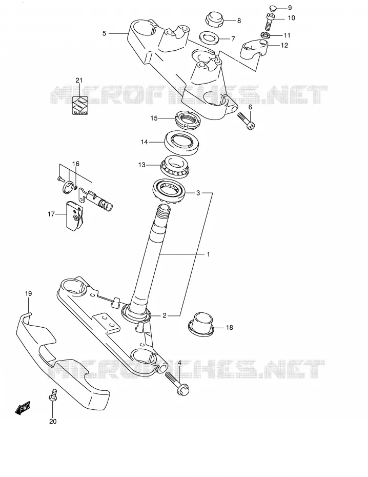 TE DE FOURCHE (MODELE K2/K3/K4) Suzuki MOTO 250 INTRUDER 2000  VL250Y(E2)