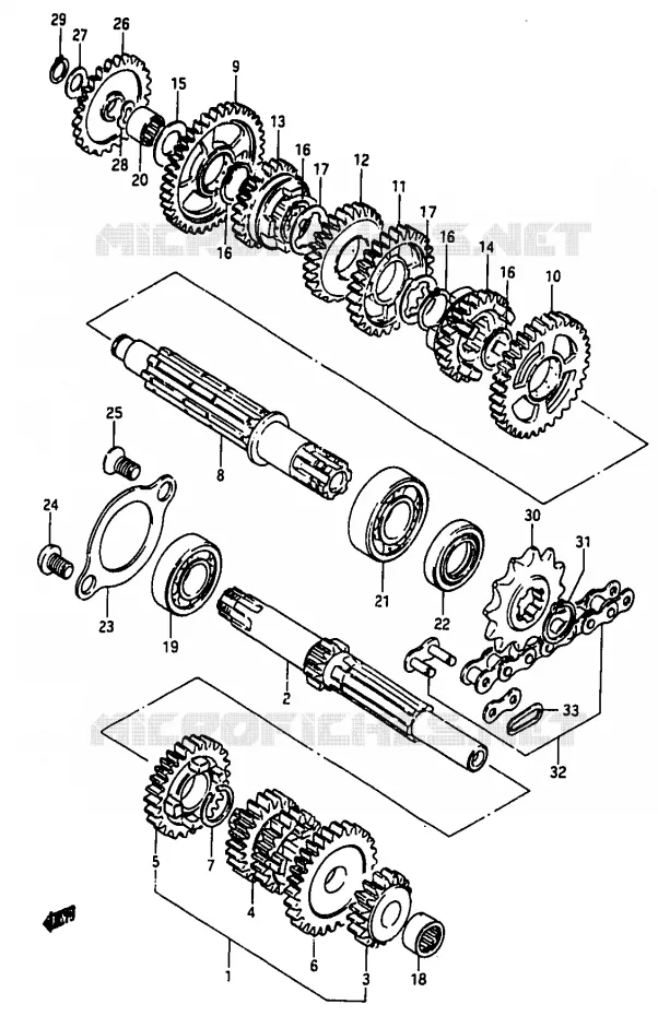 TRANSMISSION Suzuki MOTO 50 Autres-modeles 1994  TV50R(M/R)