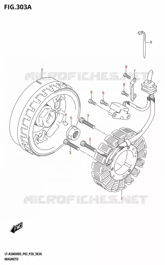 ALLUMAGE ROTOR - STATOR Suzuki QUAD 500 KINGQUAD 2025  LT-A500XM5 P03 2025 M5