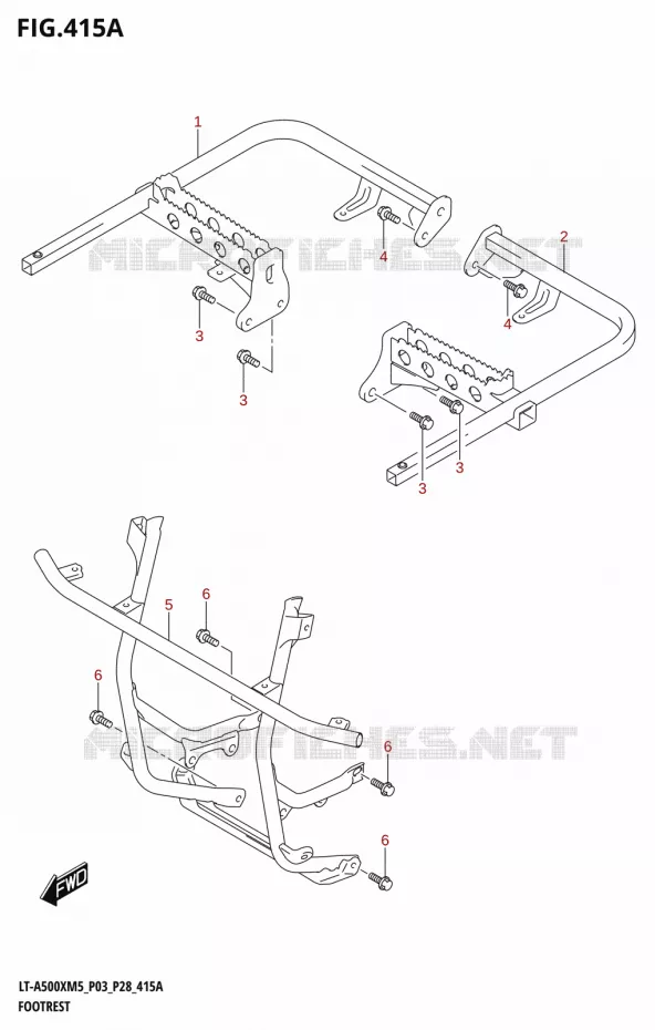 REPOSE PIEDS Suzuki QUAD 500 KINGQUAD 2025  LT-A500XM5 P03 2025 M5