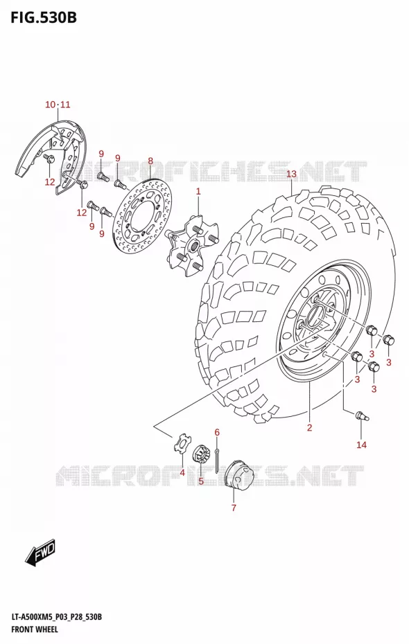 ROUE AVANT (LT-A500XP) Suzuki QUAD 500 KINGQUAD 2025  LT-A500XM5 P03 2025 M5