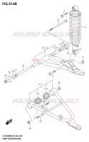 TRIANGLES ET AMORTISSEUR AVANT (LT A750XP) pour Suzuki KINGQUAD 750 2024