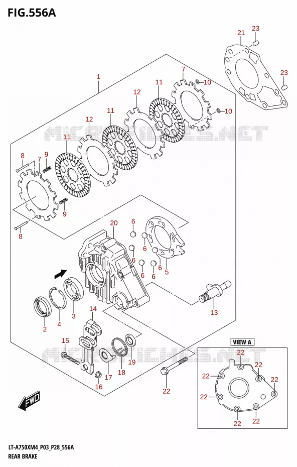 FREIN ARRIERE Suzuki QUAD 750 KINGQUAD 2024  LT-A750XM4