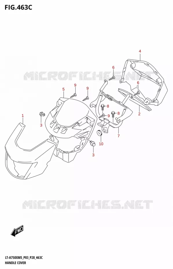 CARENAGE DE GUIDON (LT-A750XP:(P03,P33)) Suzuki QUAD 750 KINGQUAD 2025  LT-A750XM5