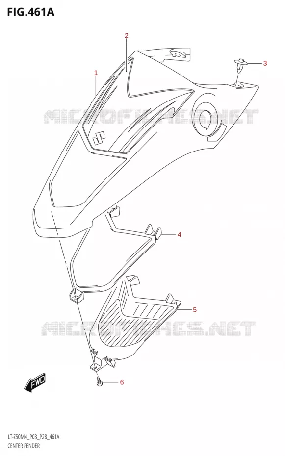 CARENAGE CENTRAL Suzuki QUAD 50 QUADSPORT 2024  LT-Z50 M4 (E03,E28)