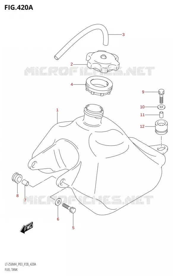 RESERVOIR D'ESSENCE Suzuki QUAD 50 QUADSPORT 2024  LT-Z50 M4 (E03,E28)