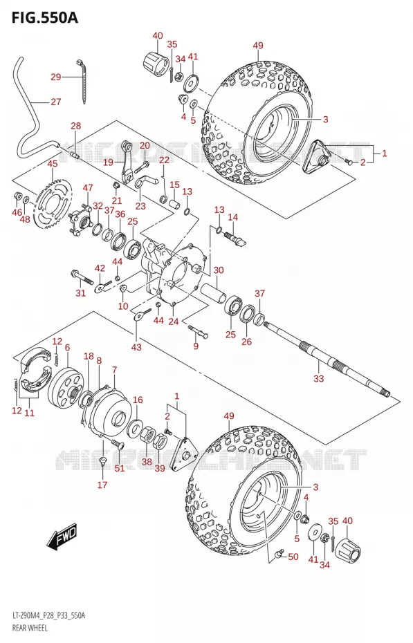 ROUE ARRIERE Suzuki QUAD 90 QUADSPORT 2024  LT-Z90 M4 (E28,E33)