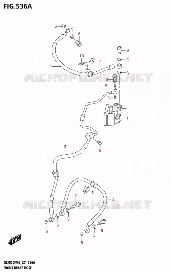 DURITE DE FREIN AVANT Suzuki MOTO 800 GSX 2025  GSX800FRQ 2025 M5 (E21)