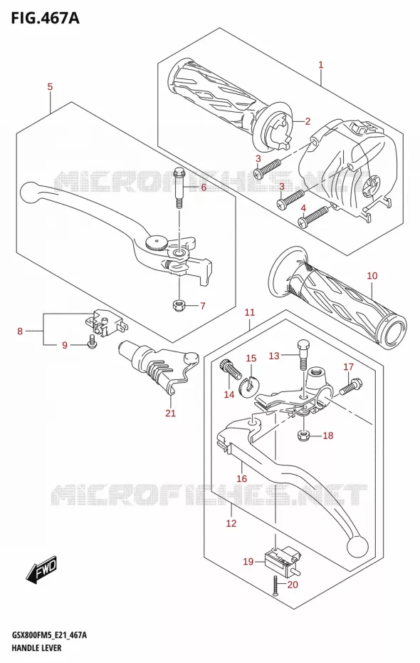 LEVIERS - POIGNEES Suzuki MOTO 800 GSX 2025  GSX800FRQ 2025 M5 (E21)