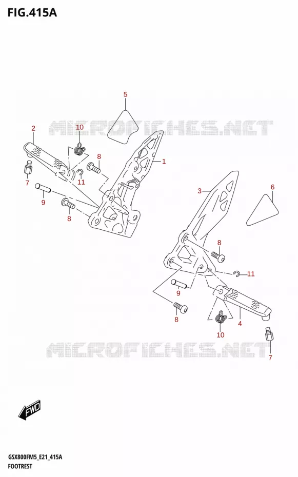 REPOSE PIEDS Suzuki MOTO 800 GSX 2025  GSX800FRQ 2025 M5 (E21)