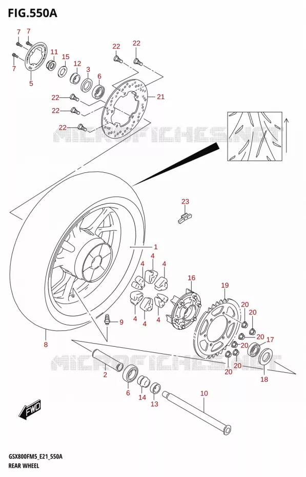 ROUE ARRIERE Suzuki MOTO 800 GSX 2025  GSX800FRQ 2025 M5 (E21)