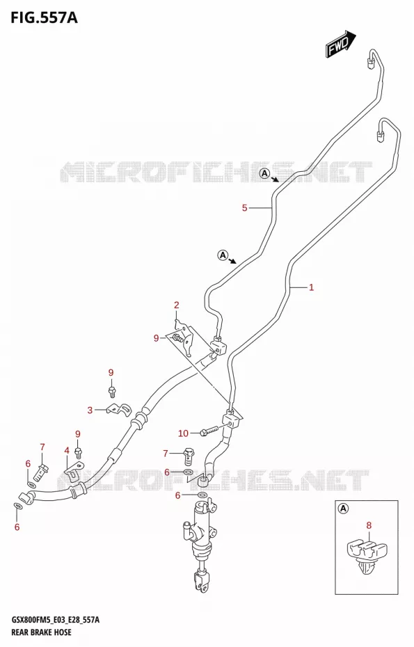 DURITE DE FREIN ARRIERE Suzuki MOTO 800 GSX 2025  GSX800FRQM5 E28 2025 M5 (E28)