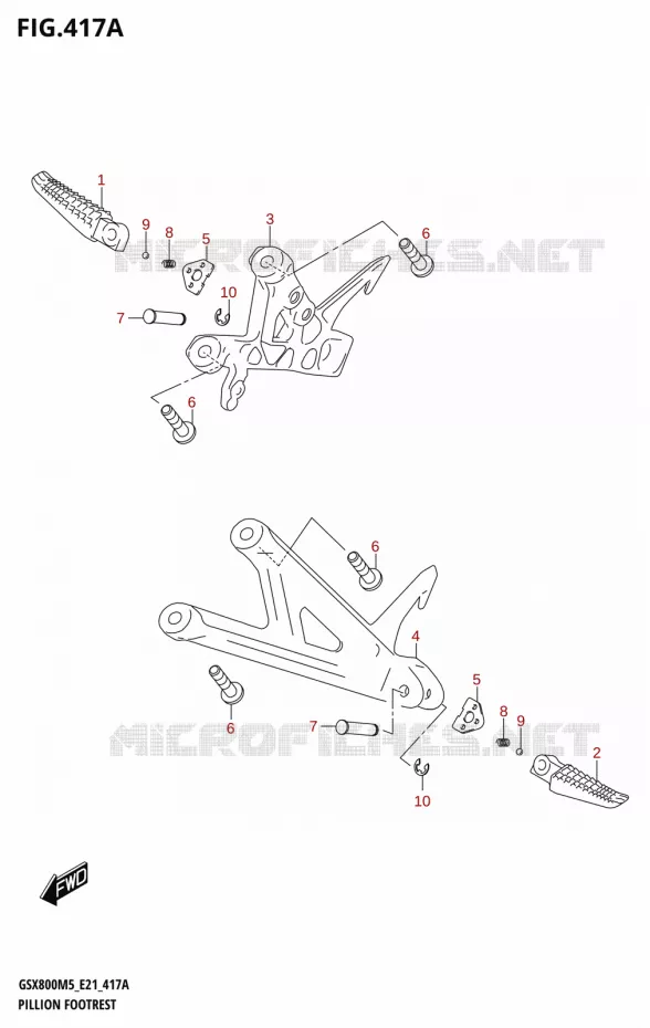 REPOSE PIED Suzuki MOTO 800 GSX 2025  GSX800UQM5 E21 2025 M5 (E21)