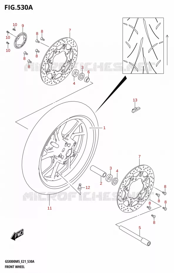 ROUE AVANT Suzuki MOTO 800 GSX 2025  GSX800UQM5 E21 2025 M5 (E21)