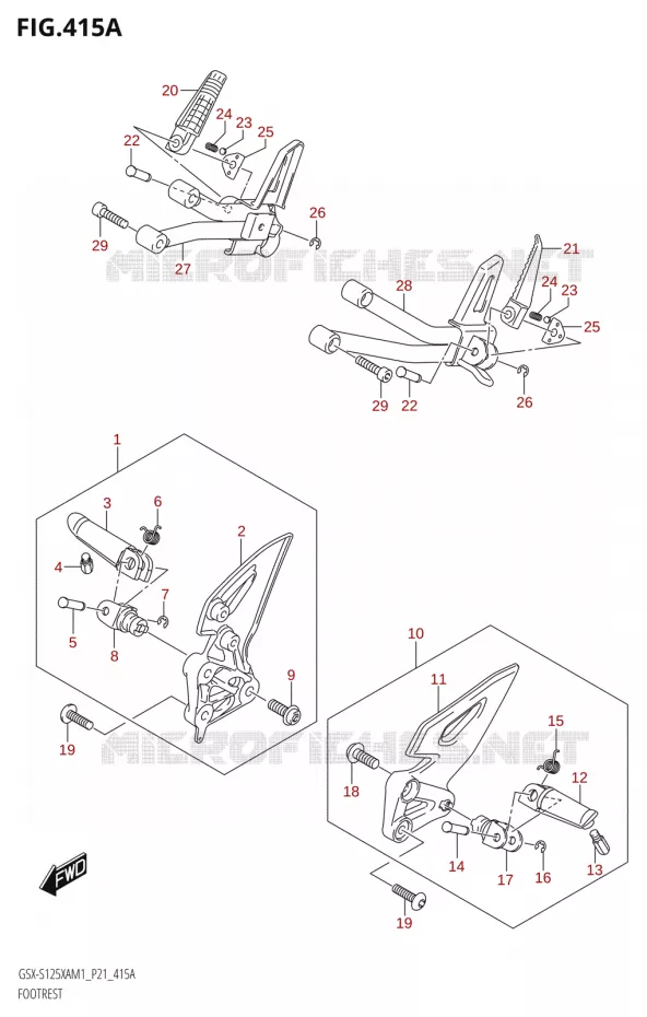 REPOSE PIEDS Suzuki MOTO 125 GSX-S 2021  GSX-S125XA M1 (P21)