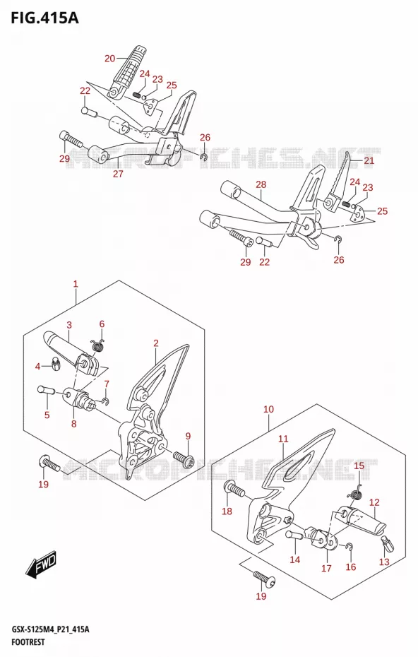 REPOSE PIEDS Suzuki MOTO 125 GSX-S 2024  GSX-S125RL / GSX-S125RLX M4 (P21)