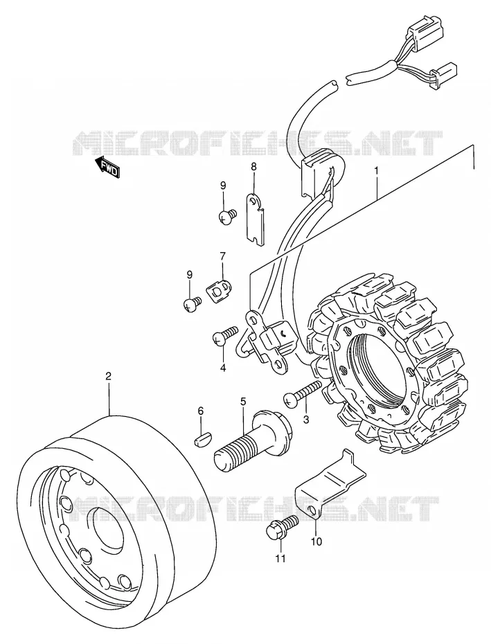 ALLUMAGE ROTOR - STATOR (MODELE T/V) Suzuki MOTO 800 INTRUDER 1992  VS800GLN(E28)