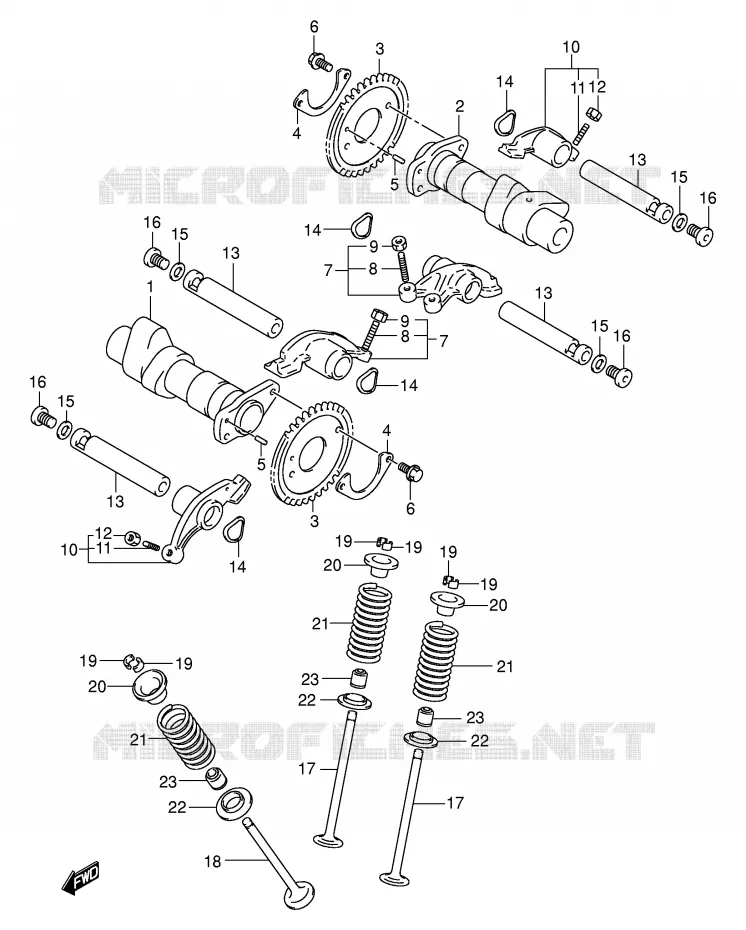 ARBRE A CAMES - SOUPAPES Suzuki MOTO 125 INTRUDER 2003  VL125LK3(E2)
