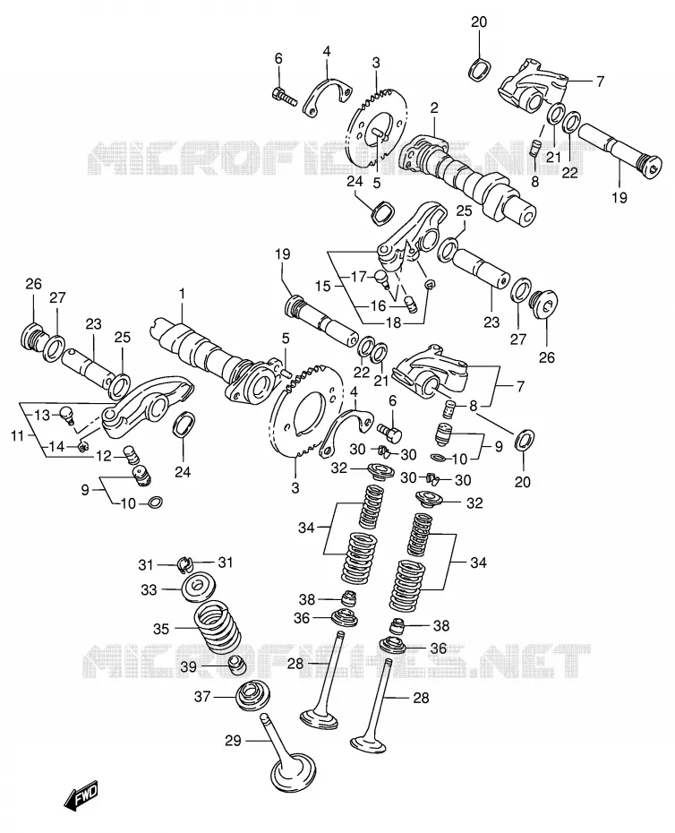 ARBRE A CAMES - SOUPAPES Suzuki MOTO 1400 INTRUDER 2007  VS1400K7(E3/E28)