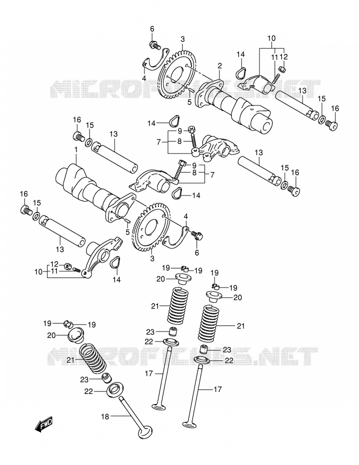 ARBRE A CAMES - SOUPAPES Suzuki MOTO 250 INTRUDER 2003  VL250K3(E2)