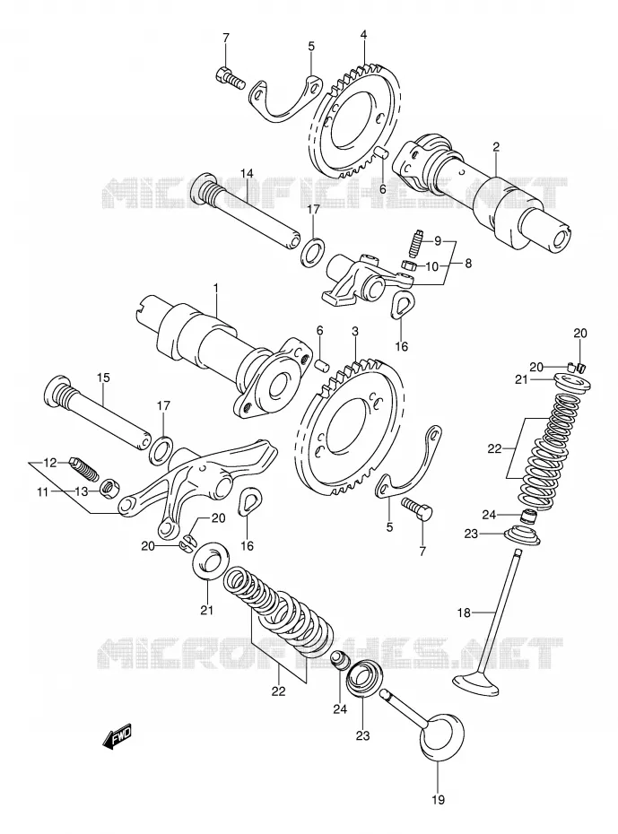 ARBRE A CAMES - SOUPAPES Suzuki MOTO 800 VOLUSIA 2003  VL800K3(E2)