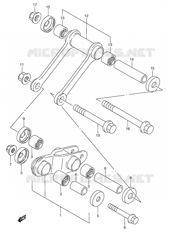 BIELLETTE DE SUSPENSION ARRIERE Suzuki MOTO 125 TS-R 1991  TS125RM(E2)