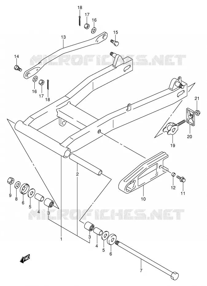 BRAS OSCILLANT ARRIERE Suzuki MOTO 125 INTRUDER 2002  VL125K2(E2)