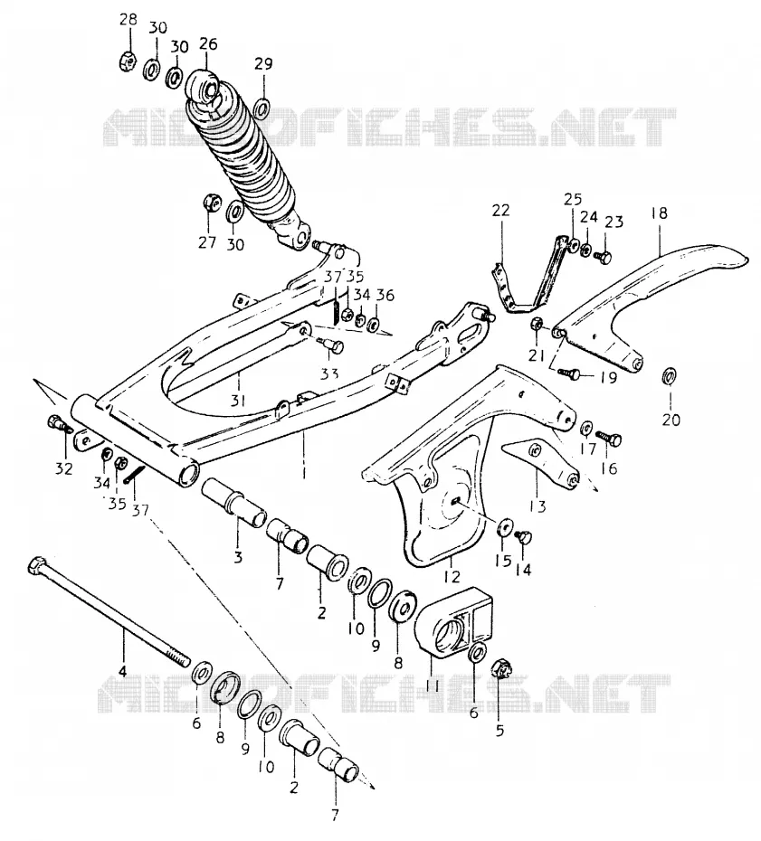 BRAS OSCILLANT ARRIERE Suzuki MOTO 125 TS-ER 1996  TS125ERT(T/X)