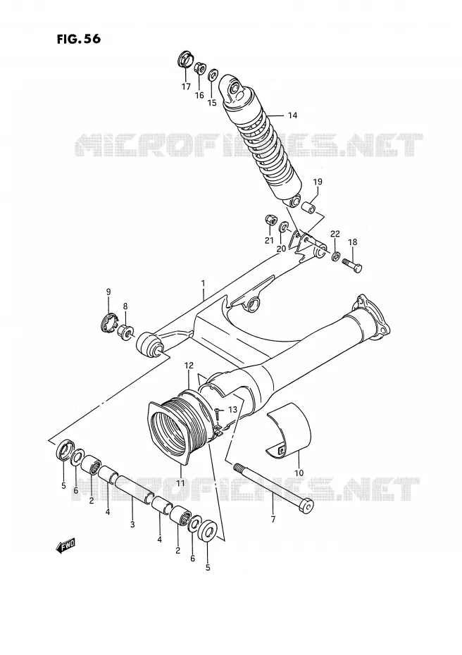 BRAS OSCILLANT ARRIERE Suzuki MOTO 1400 INTRUDER 1987  VS1400GLPH(E2)