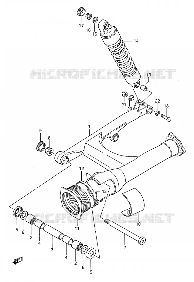 BRAS OSCILLANT ARRIERE Suzuki MOTO 1400 INTRUDER 1987  VS1400GLPH(E28)
