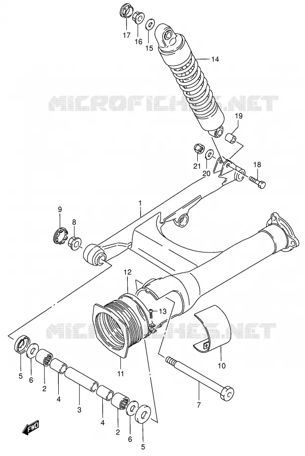 BRAS OSCILLANT ARRIERE Suzuki MOTO 1400 INTRUDER 2005  VS1400K5(E3/E28)
