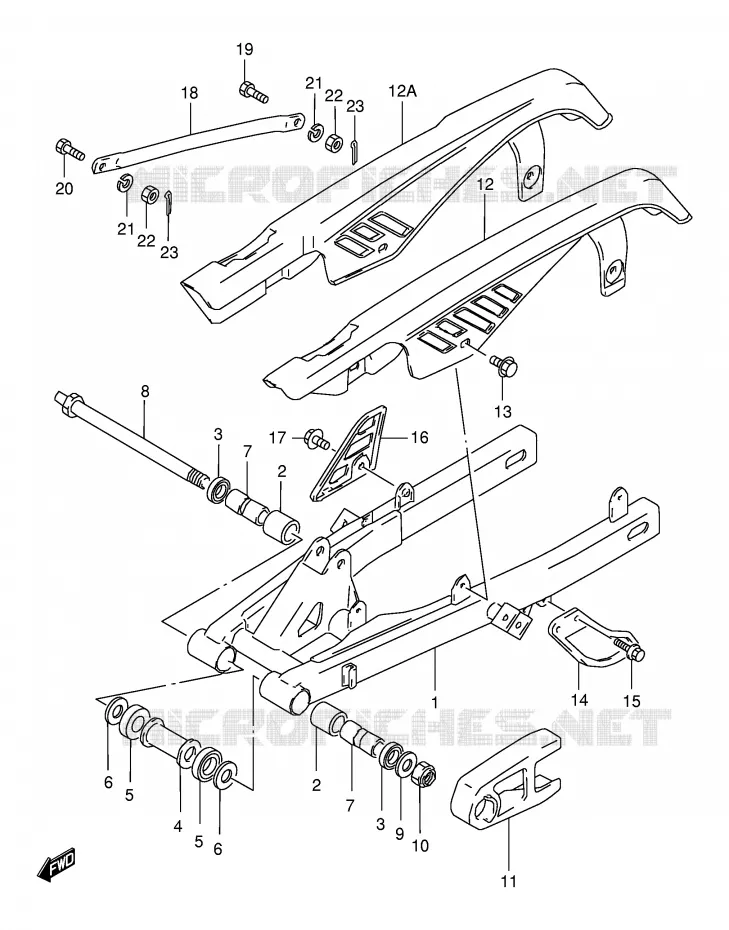 BRAS OSCILLANT ARRIERE Suzuki MOTO 50 TS-X 1991  TS50XAM(E4)