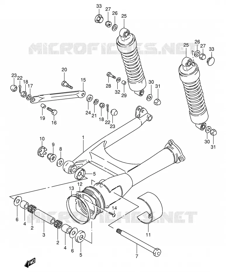 BRAS OSCILLANT ARRIERE Suzuki MOTO 800 INTRUDER 1992  VS800GLN(E2)