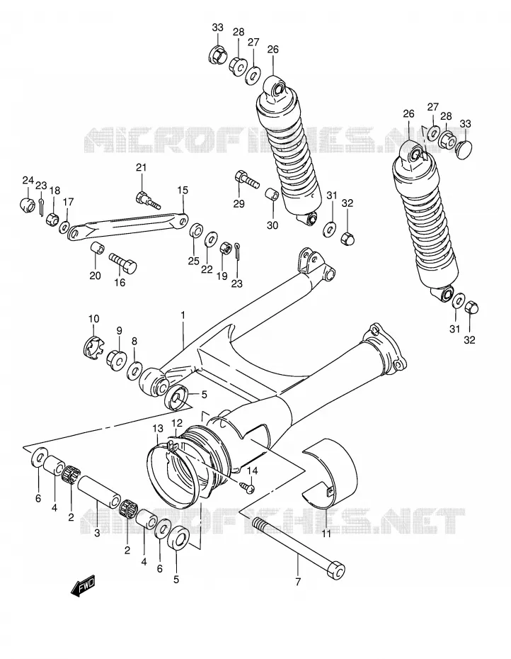 BRAS OSCILLANT ARRIERE Suzuki MOTO 800 INTRUDER 2003  VS800GLK3(E3/E28)