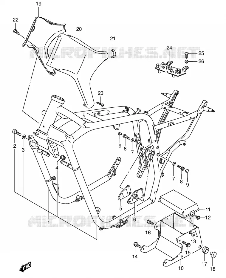CADRE (MODELE K4) Suzuki MOTO 1400 INTRUDER 2007  VS1400K7(E3/E28)