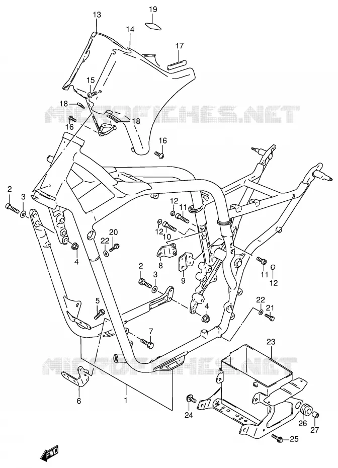 CADRE (MODELE W) Suzuki MOTO 800 INTRUDER 2000  VS800GLY(E2)