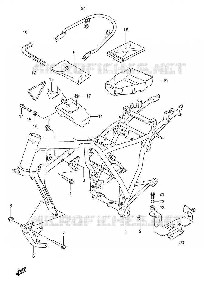 CADRE Suzuki MOTO 250 TU 1998  TU250XW(E2)