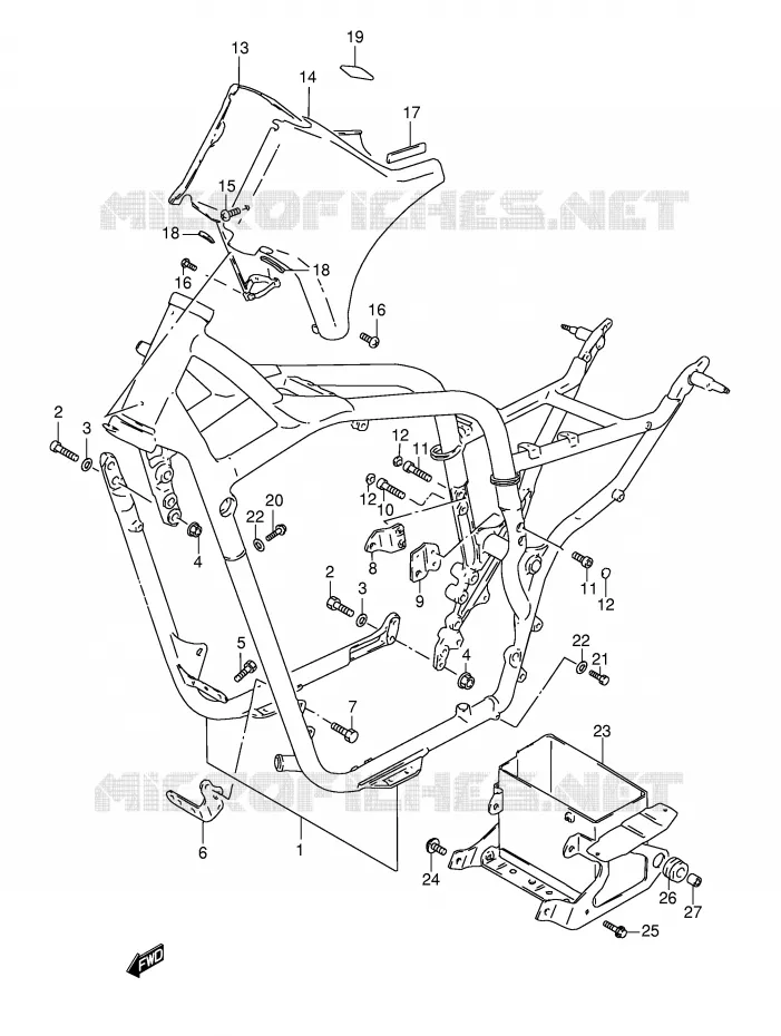 CADRE Suzuki MOTO 800 INTRUDER 2002  VS800GLK2(E22)
