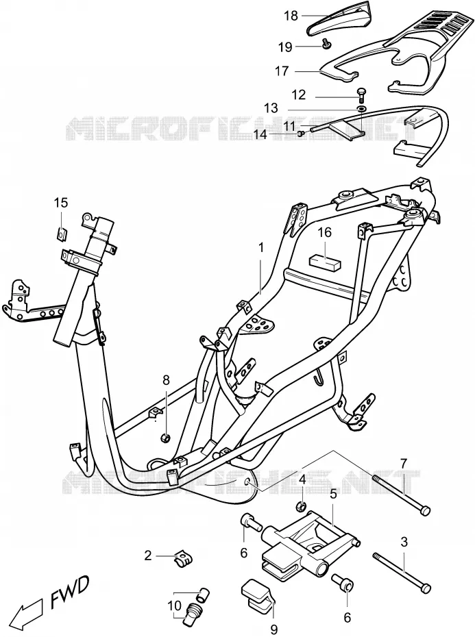 CADRE Suzuki SCOOTER 50 ESTILETE 2000  UF50ZY