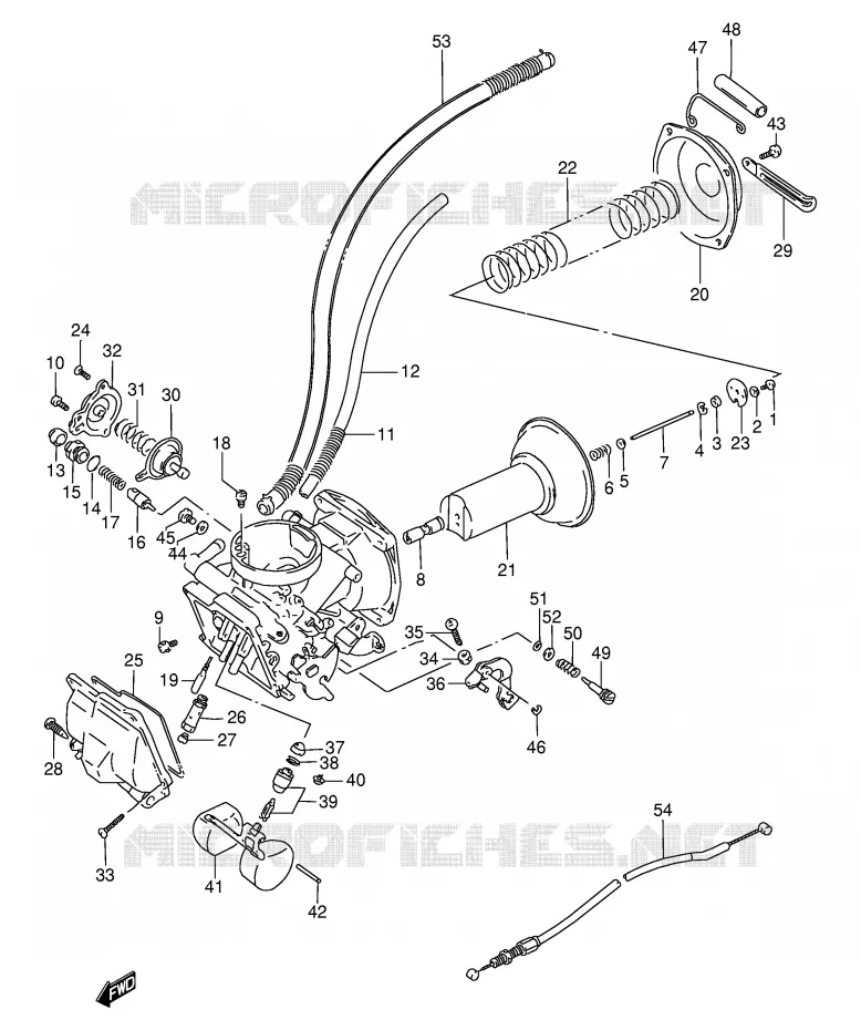 CARBURATEUR (FRONT)(MODELE N/P/R) Suzuki MOTO 800 INTRUDER 1992  VS800GLN(E2)