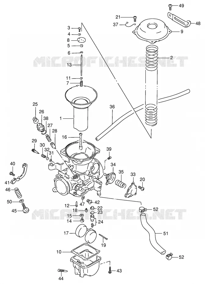 CARBURATEUR (REAR) Suzuki MOTO 800 INTRUDER 2000  VS800GLY(E2)