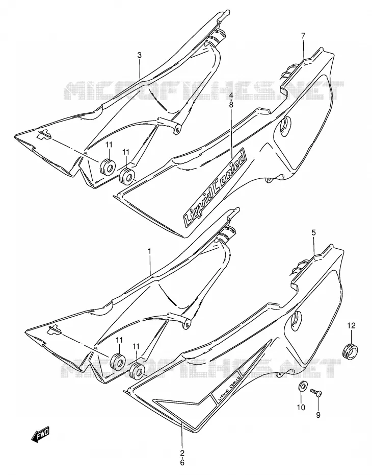 CARENAGES ARRIERE  (MODELE D/E) Suzuki MOTO 50 TS-W 1985  TS50WF(E6)