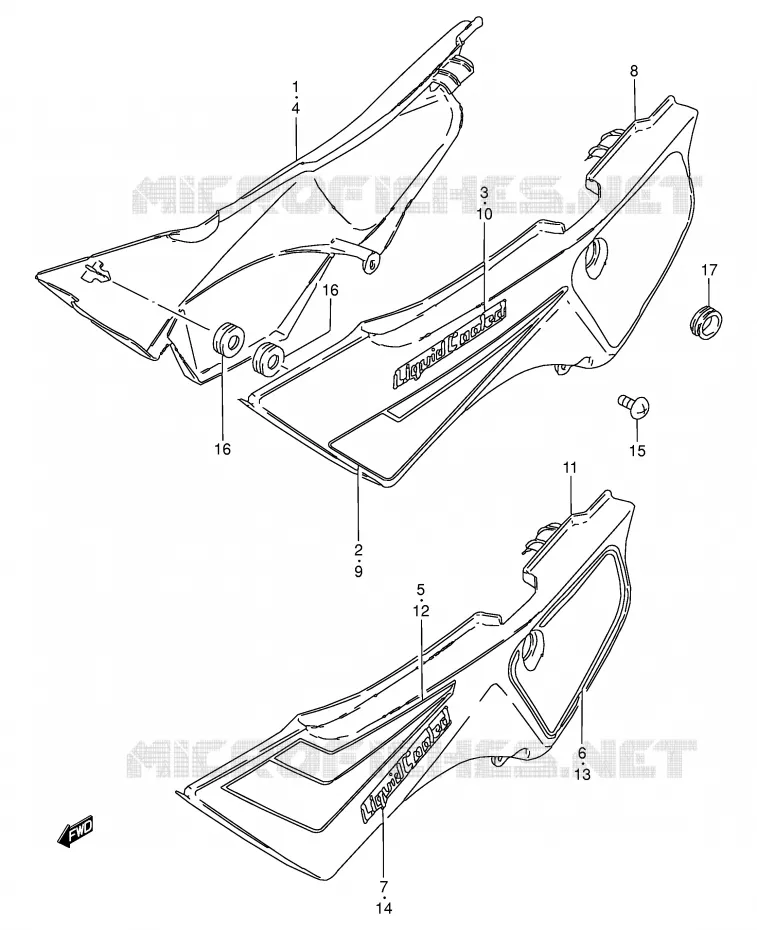 CARENAGES ARRIERE  (MODELE F/G) Suzuki MOTO 50 TS-W 1983  TS50WD(E6)