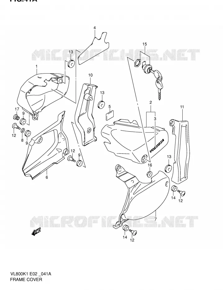 CARENAGES ARRIERE  (MODELE K2) Suzuki MOTO 800 VOLUSIA 2003  VL800ZK3(E2)