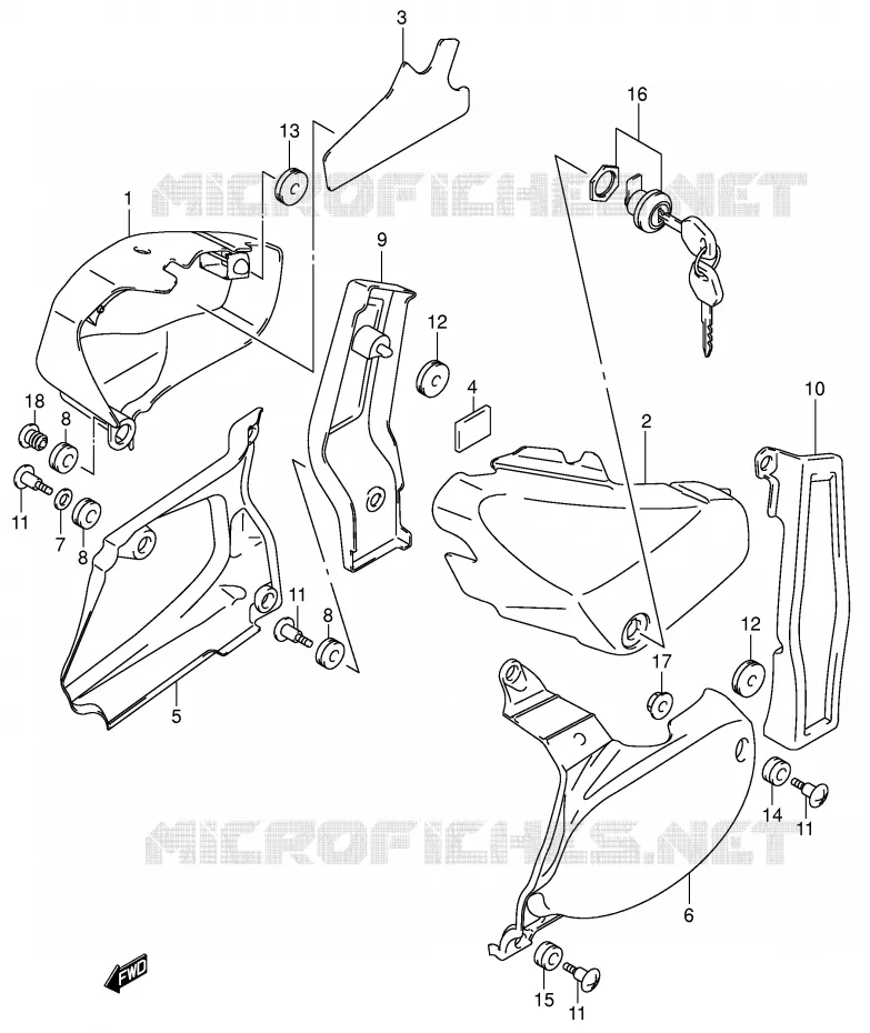 CARENAGES ARRIERE  (MODELE K3) Suzuki MOTO 800 VOLUSIA 2003  VL800ZK3(E2)