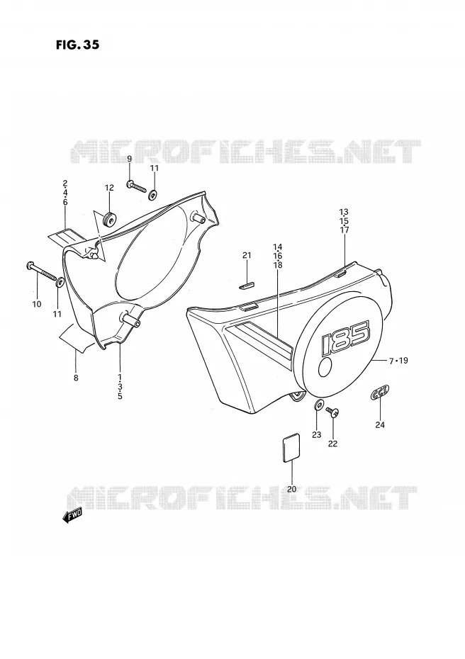 CARENAGES ARRIERE  (MODELE Z/K) Suzuki MOTO 185 TS-ER 1992  TS185ERN(E24)