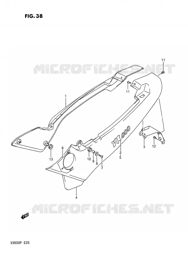 CARENAGES ARRIERE Suzuki MOTO 800 VX 1992  VX800N(E28)