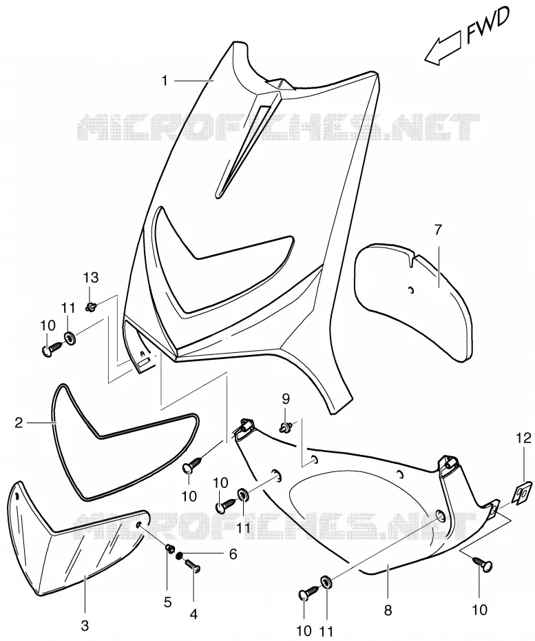 CARENAGES AVANT Suzuki SCOOTER 50 ESTILETE 2000  UF50Y