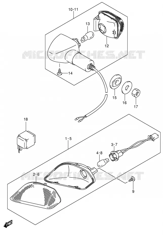 CLIGNOTANTS AVANT Suzuki SCOOTER 150 UE 2001  UE150CTK1(P19)