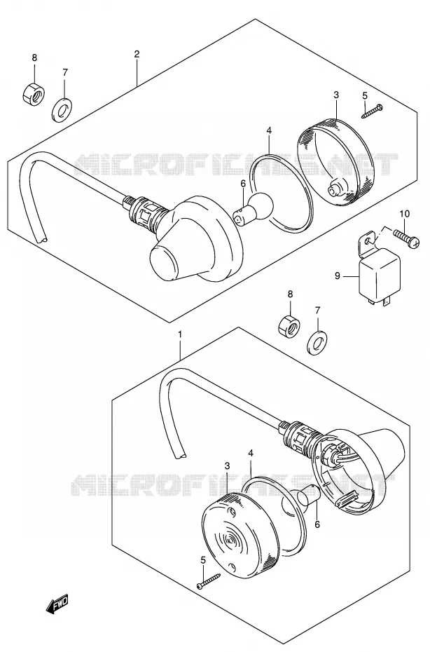 CLIGNOTANTS (E1,E71) Suzuki MOTO 185 TS-ER 2001  TS185ERK1(E1)
